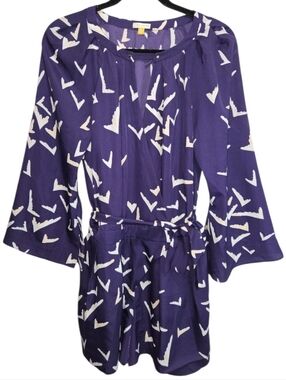 Anthropologie Leifsdottir Scattered Wings Romper Womens Size 8 Wrap Top Shorts